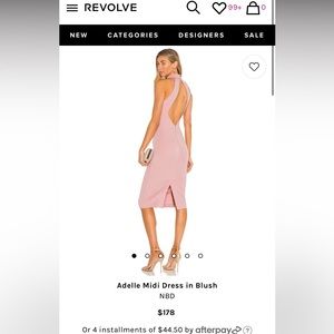 Revolve NBD Adele midi dress in blush XS